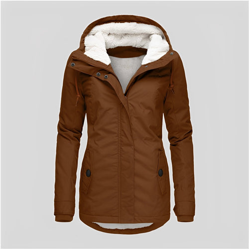 Drune | Warmer Plissierte Jacke mit Kapuze für Frauen