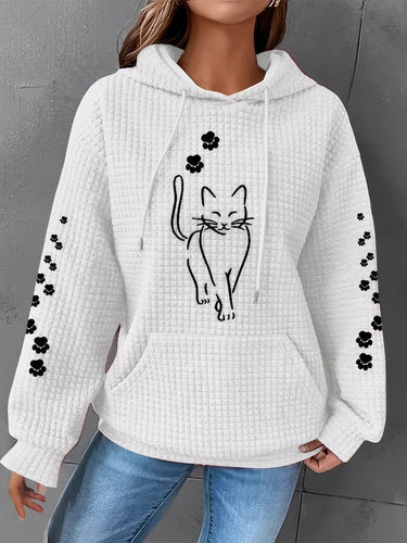 Drune | Bedruckter, Warmer Kapuzensweatshirt für Frauen
