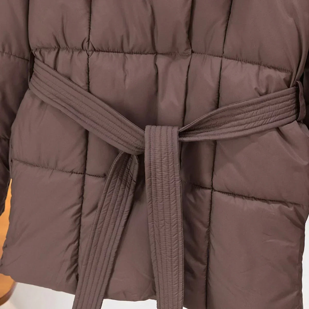 Drune | Warme Pufferjacke mit Gürtel Leicht und Stilvoll Perfekt Für Kalte Tage