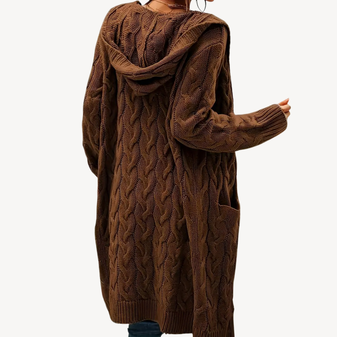 Drune | Kabelstrick Kapuzencardigan