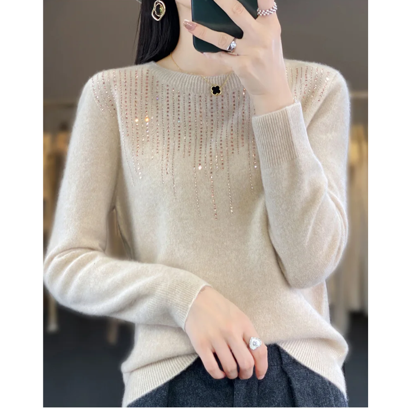 Drune | Sweatshirt - Weicher Strickpullover mit funkelnden Details