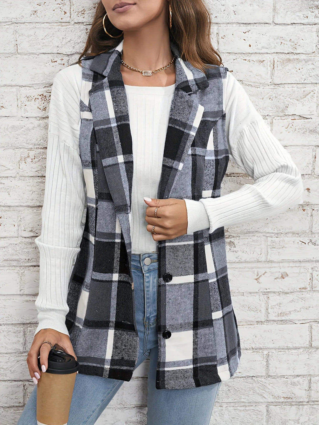 Drune | Wolle Plaid Weste