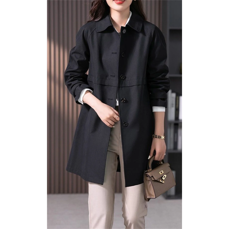 Drune | Klassischer Trenchcoat Damen, Einfach Gebunden, Taillierter Damenmantel