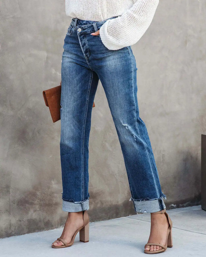 Drune | Trendy Jeanshose mit Hoher Taille