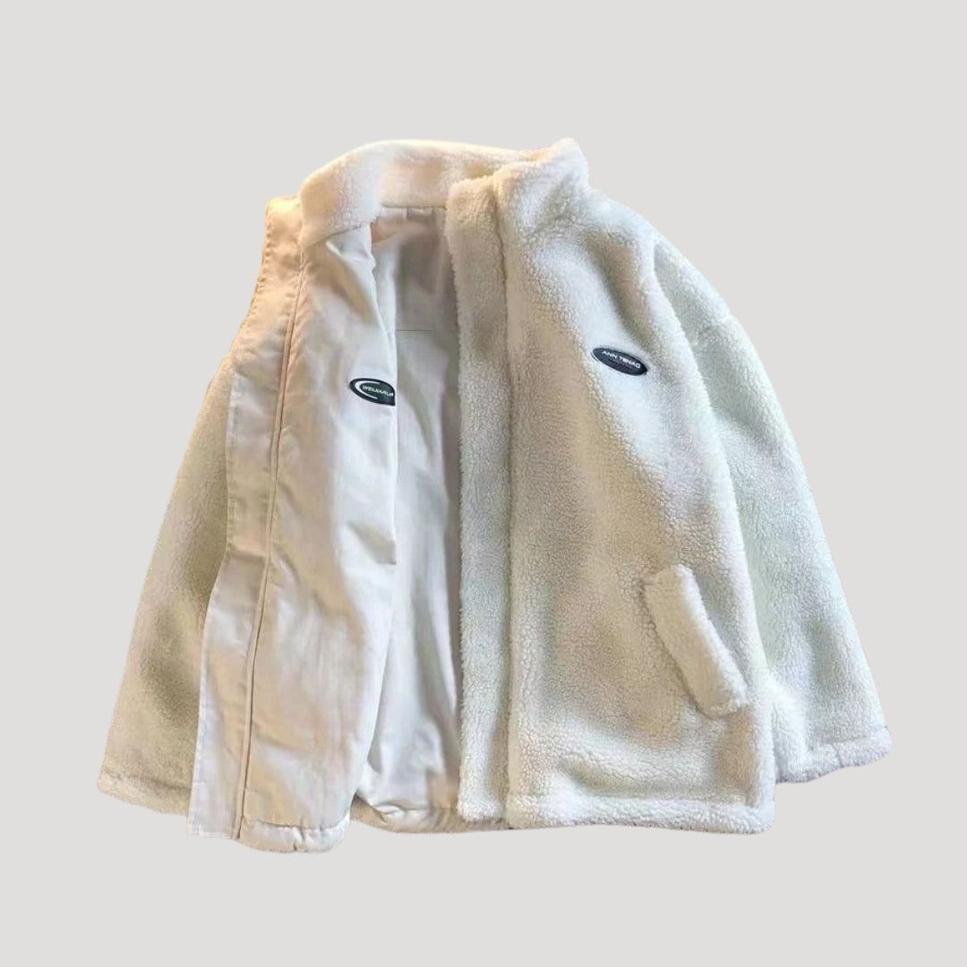 Drune | Damen wendbare Fleece-Jacke mit Herzmotiv