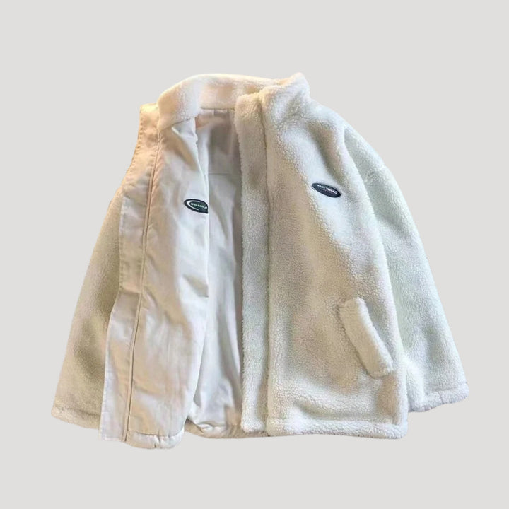 Drune | Damen wendbare Fleece-Jacke mit Herzmotiv