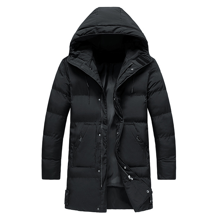 Drune | Herren Puffer Winterjacke - Kapuzen-Langdesign