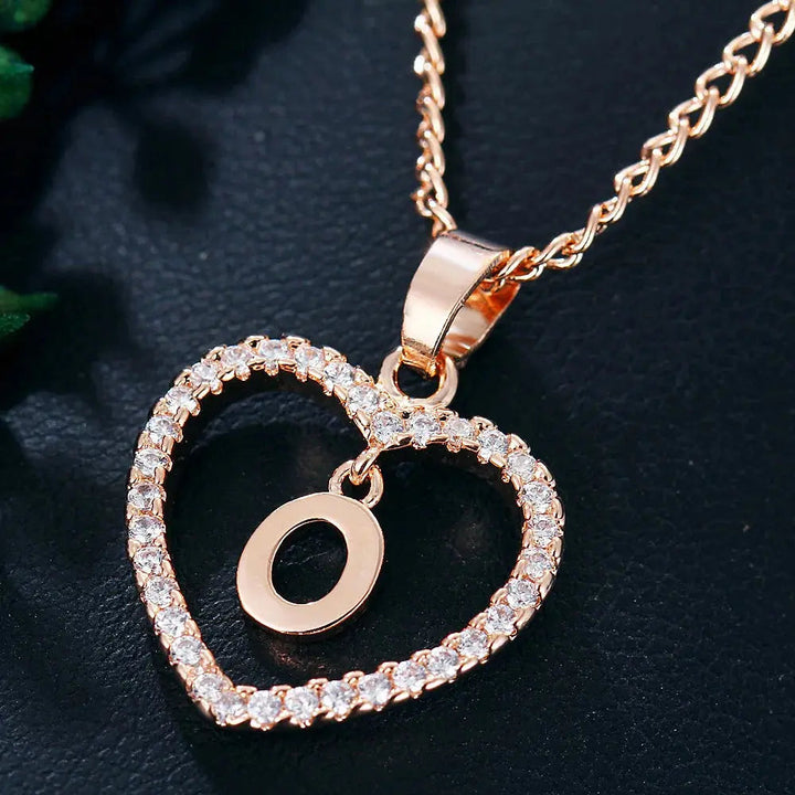 Drune | Buchstaben Zirkon Liebe Kette Schmuck Anhänger