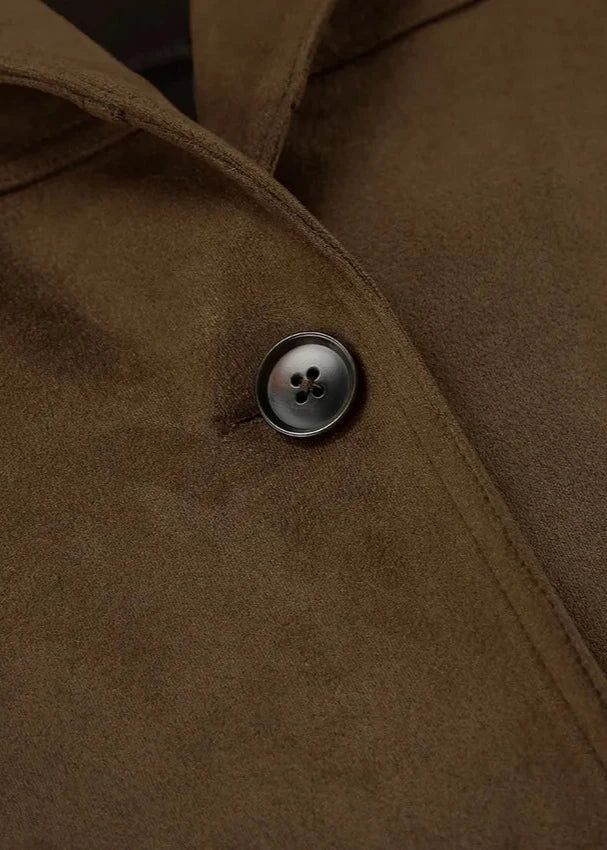 Drune | Samt Wildlederjacke mit Retro-Revers