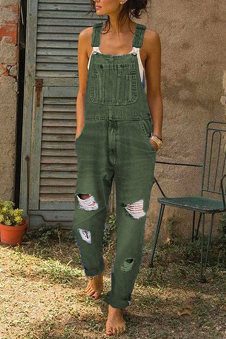 Drune | Mode Lässig Solide Gerafft Lose Denim