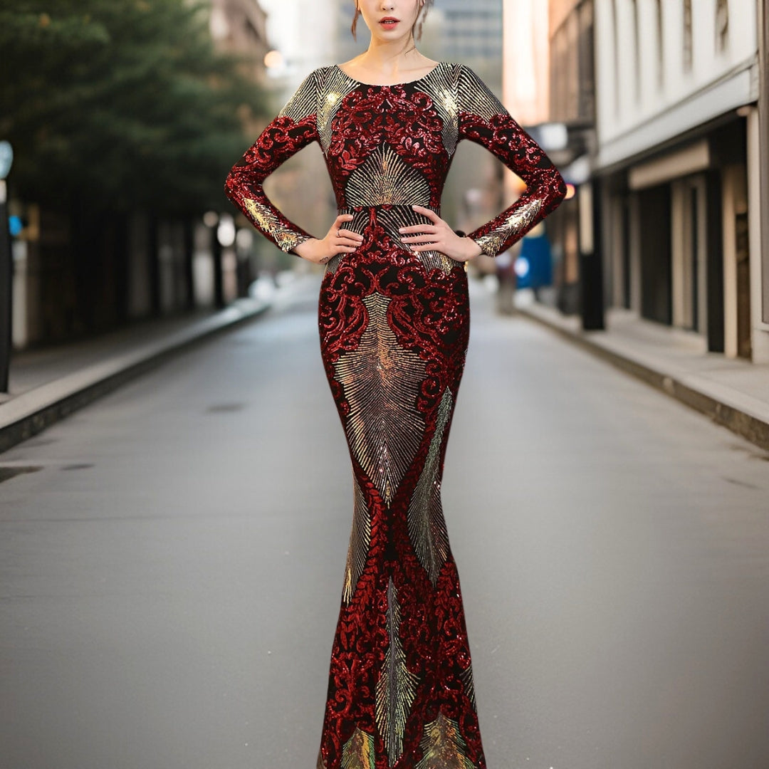 Drune - Hochwertiges, rückenfreies Pailletten-Kleid