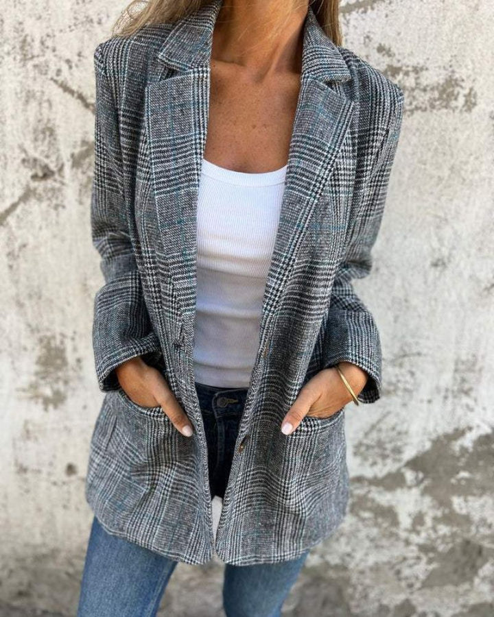 Drune | Klassische Karo Blaue Jacke