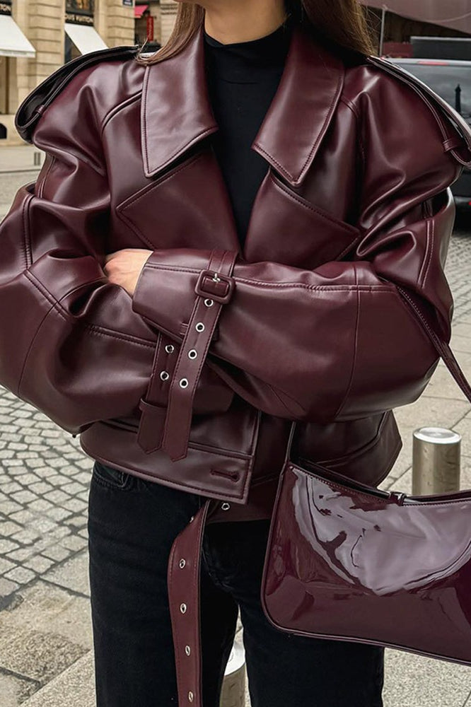 Drune | PU Leder Motorradjacke
