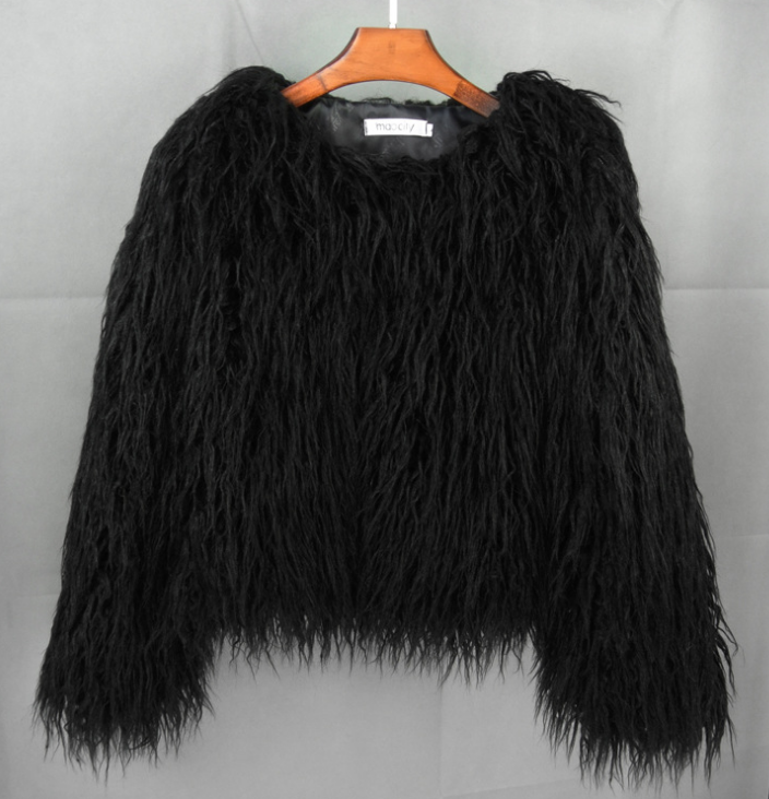 Drune Boho-Kunstpelzmantel