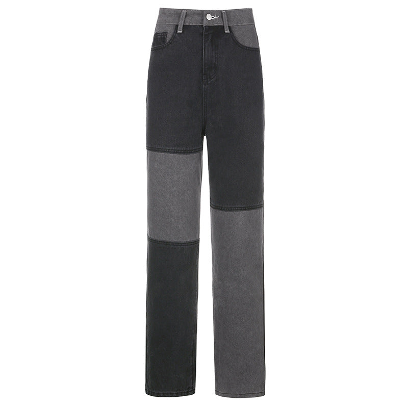 Drune Jeans für Damen: Kontrastnähte in Grau und Schwarz