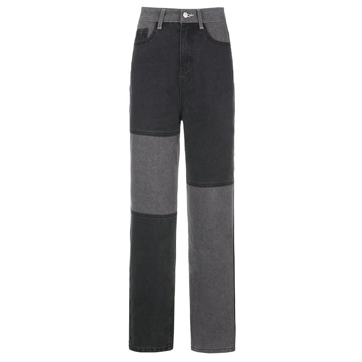 Drune Jeans für Damen: Kontrastnähte in Grau und Schwarz