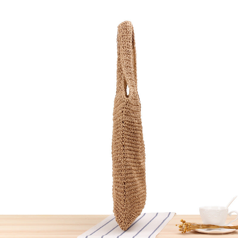Drune | Schultertasche Aus Geflochtenem Stroh