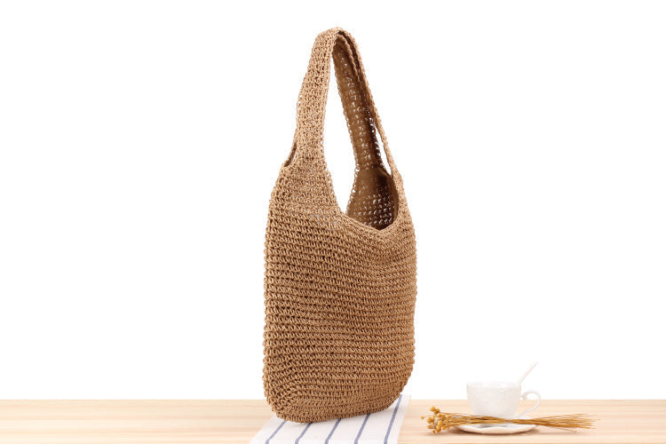 Drune | Schultertasche Aus Geflochtenem Stroh
