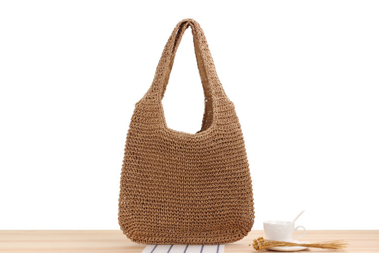 Drune | Schultertasche Aus Geflochtenem Stroh