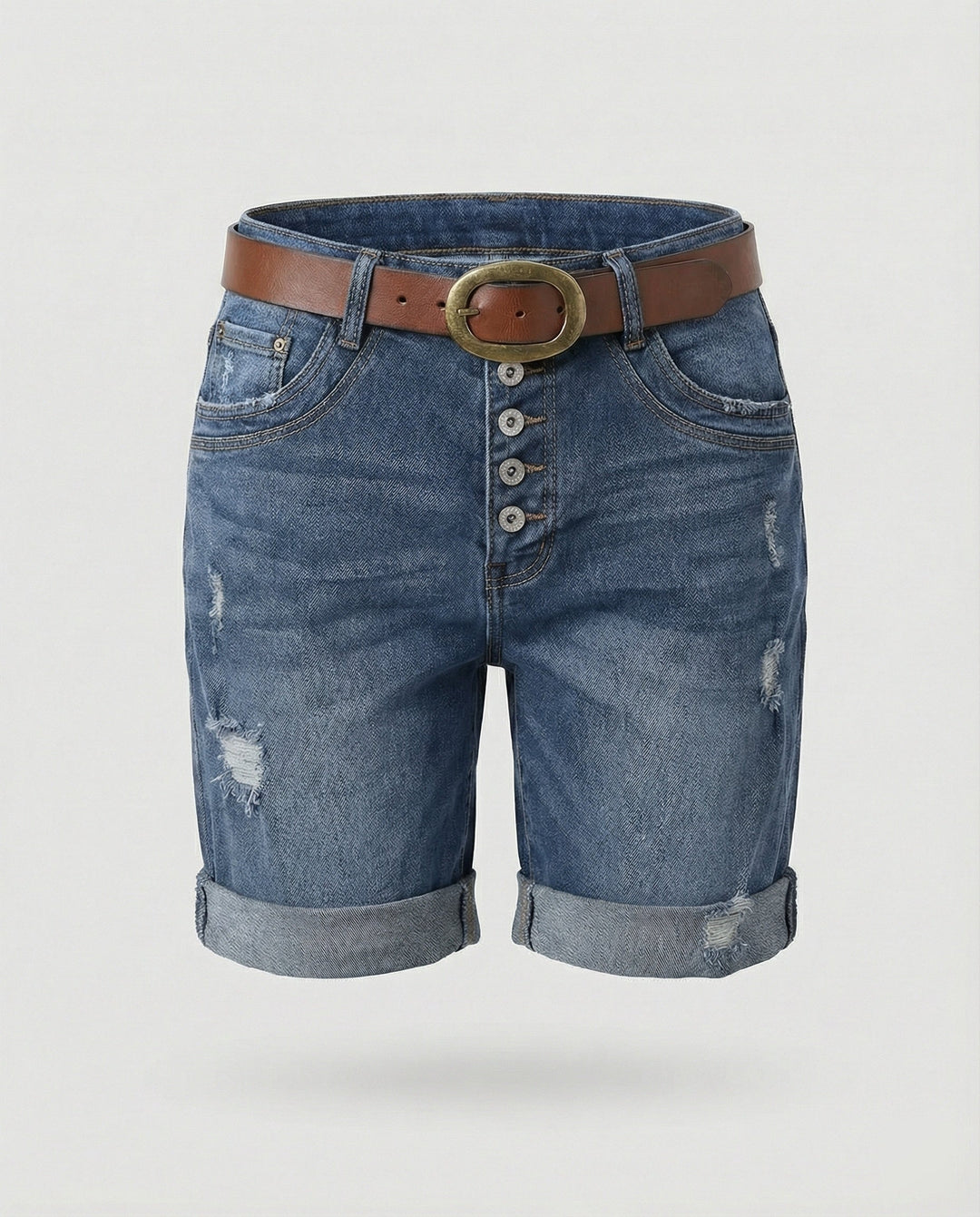 Drune | Damen Ripped Denim Shorts