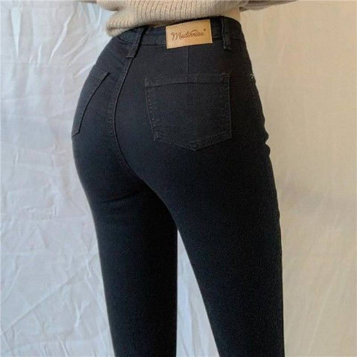 Drune-Denim-Hose mit hoher Taille und großer Größe