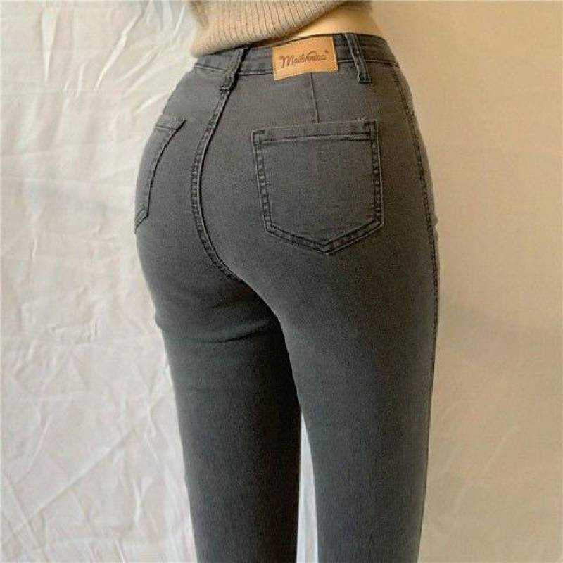Drune-Denim-Hose mit hoher Taille und großer Größe