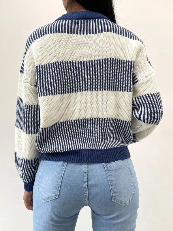 Drune | Radiance Gestreifter Freizeitpullover