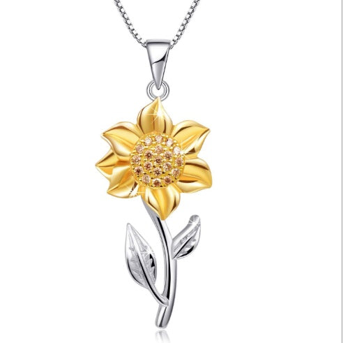 Drune | Goldene Halskette Aus Sterlingsilber Mit Sonnenblume