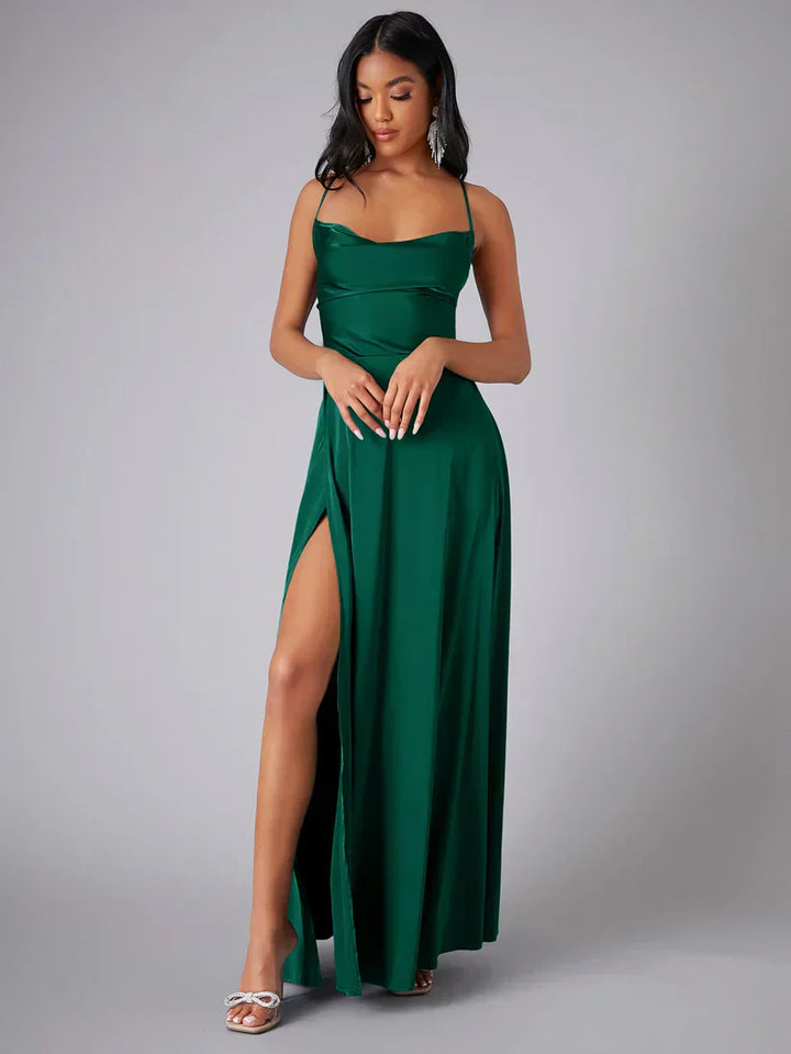 Drune | Seiden-Maxikleid mit Geflochtenem Rücken Kleid Dich für Formelle Anlässe Lucette