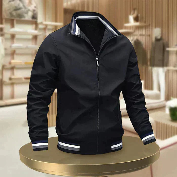 Drune | Schicke Zip up Sommerjacke Mit Rippbündchen Für Herren