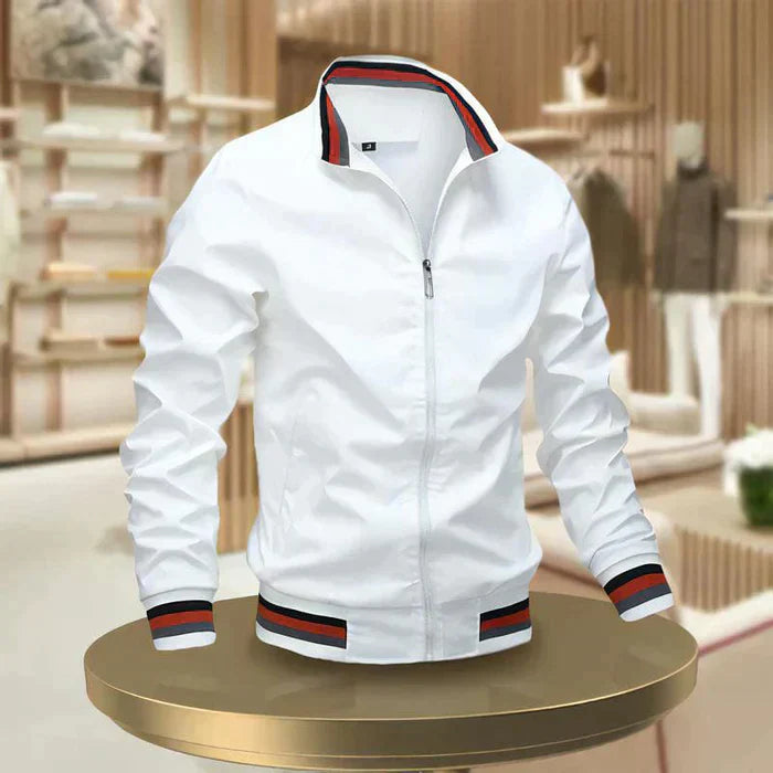 Drune | Schicke Zip up Sommerjacke Mit Rippbündchen Für Herren