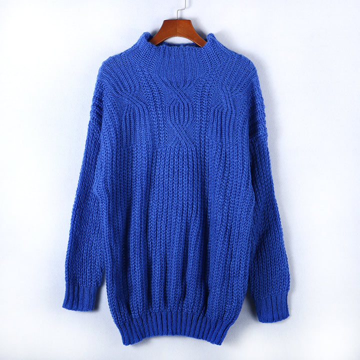 Damen Grobstrickpullover mit hohem Kragen und strukturiertem Design Drune