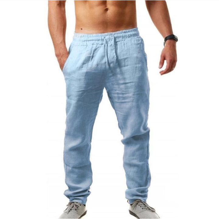 Herren nan leichte Leinenhose mit elastischem Bund tapered Schnitt Drune