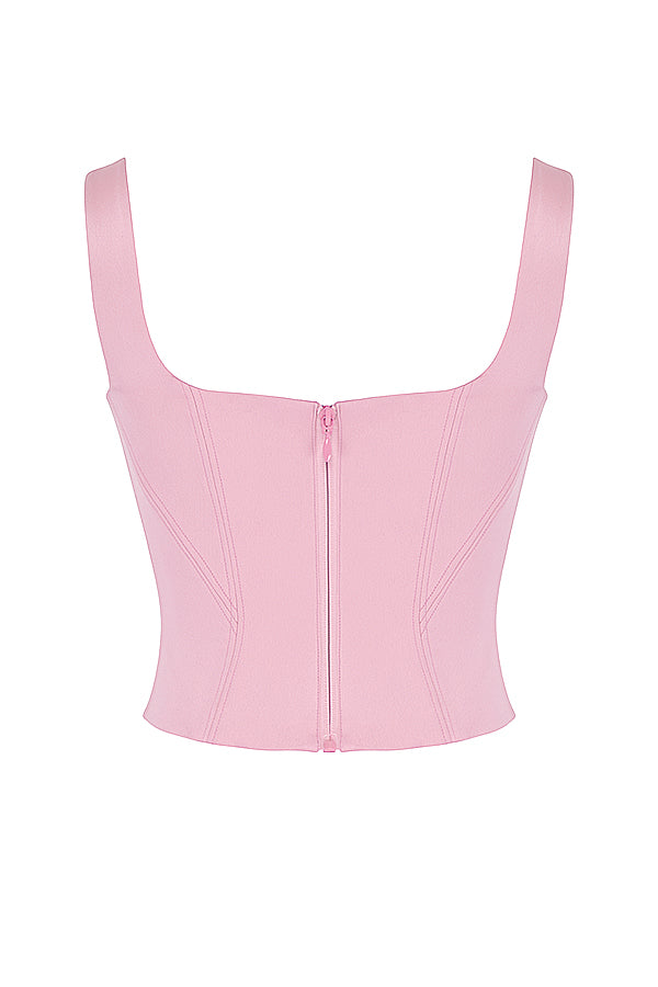 Drune | Fairy Pink Satin Longline Korsett