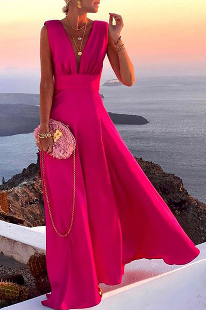 Drune | Einfarbiges Kleid mit Schlitz und Kuchenrock Form
