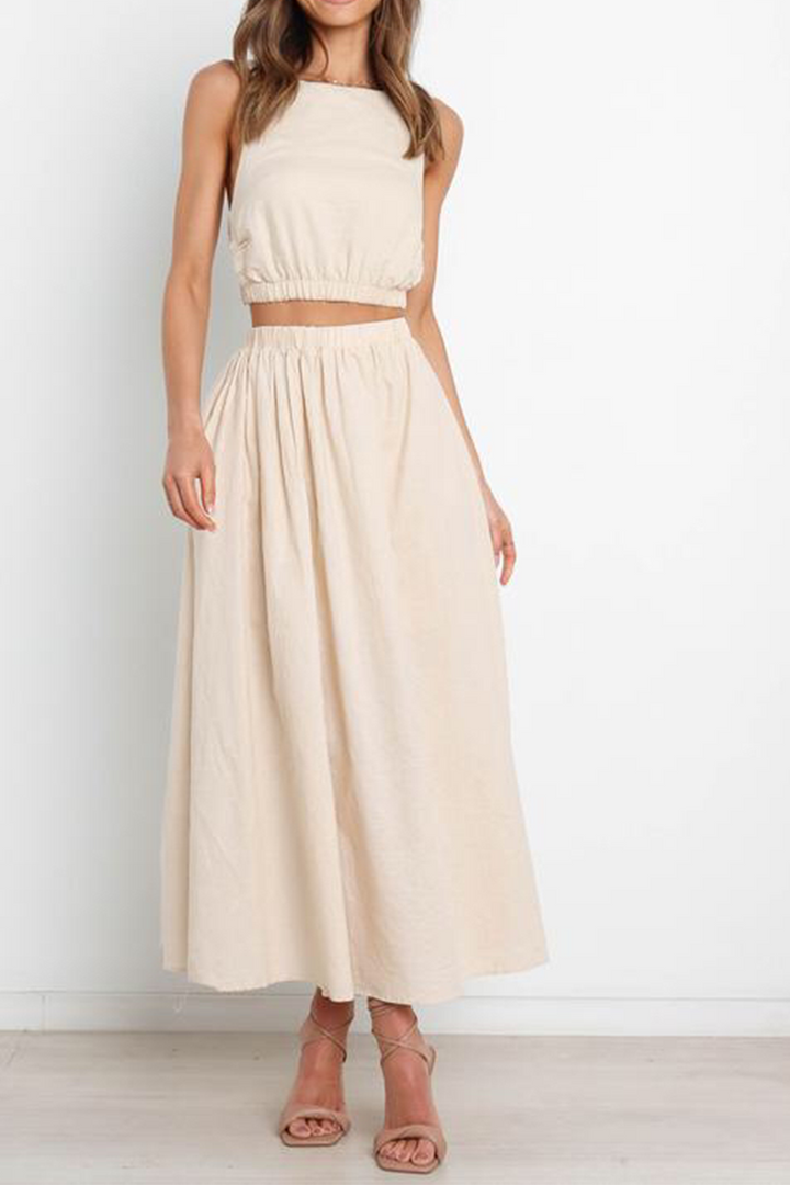 Drune | Sexy Einfarbig Patchwork Halter Kleid - 3 Farben