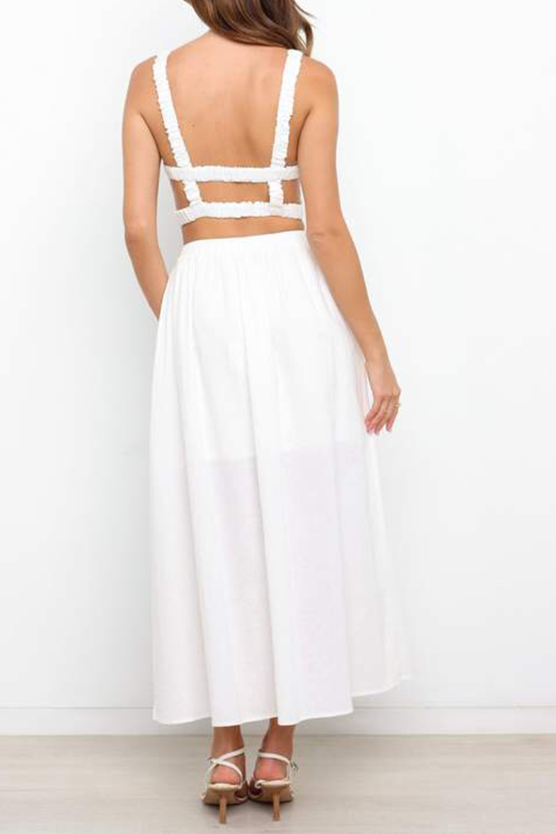 Drune | Sexy Einfarbig Patchwork Halter Kleid - 3 Farben