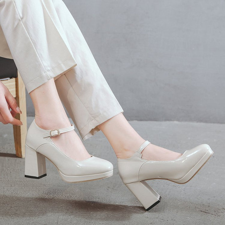 Damen Mary Jane Pumps mit elegantem Blockabsatz und praktischem Riemchen Drune