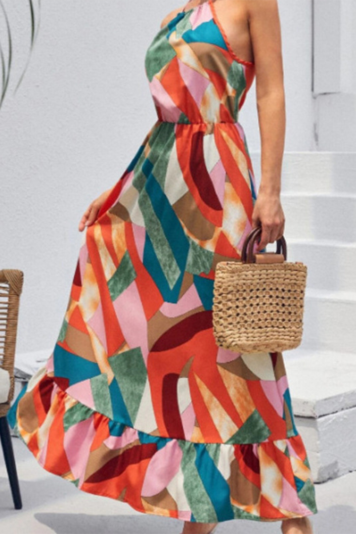 Drune | Mode Print Split Joint Halter Kuchen Röcke Kleider