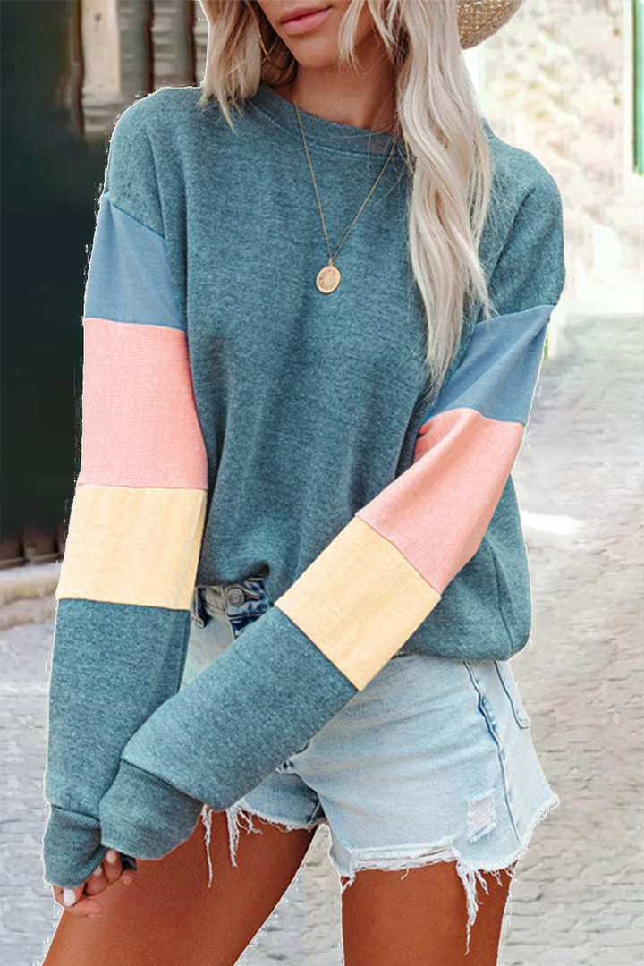 Drune | Street Solid Patchwork O Hals Top