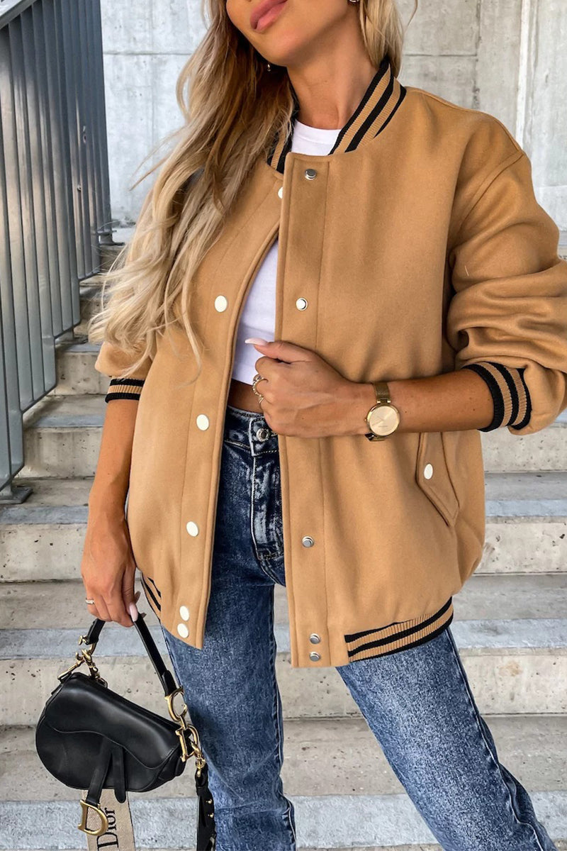 Drune | Street Color Block Buckle Kontrast O Neck Jacke(4 Farben)