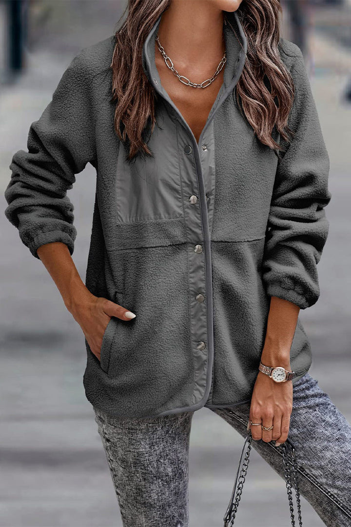 Drune | Solid Patchwork Pocket Halb-A Rollkragenjacke (7 Farben)