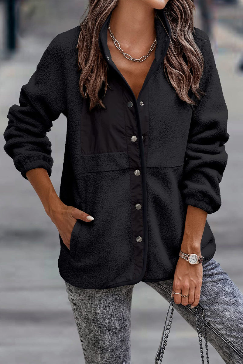 Drune | Solid Patchwork Pocket Halb-A Rollkragenjacke (7 Farben)