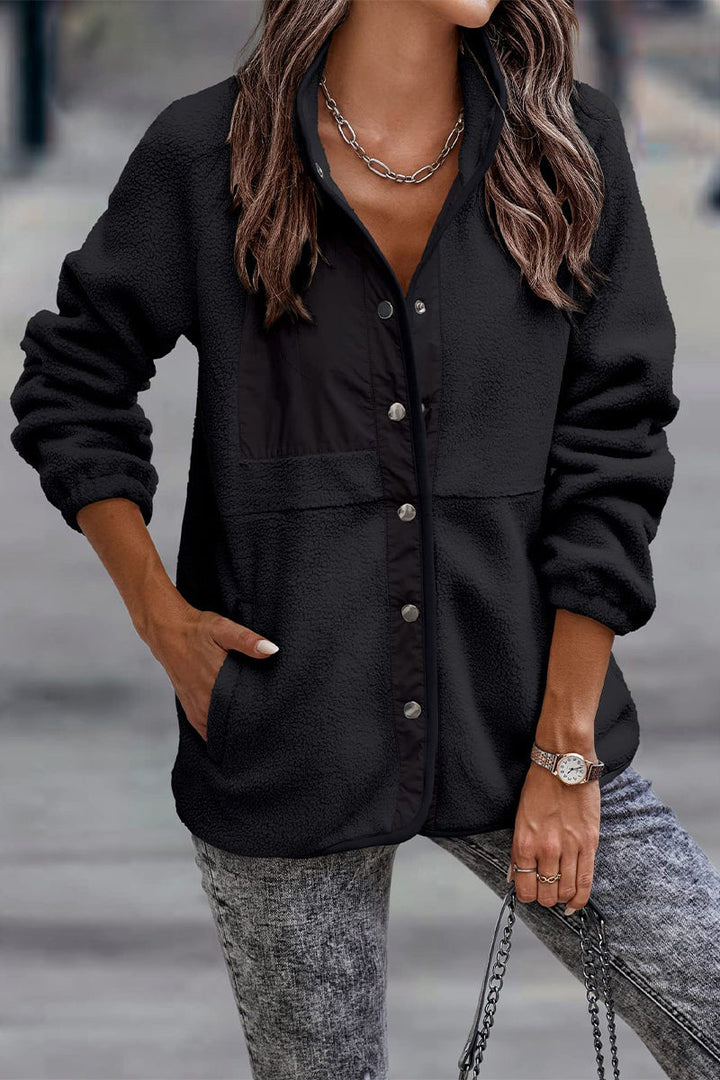 Drune | Solid Patchwork Pocket Halb-A Rollkragenjacke (7 Farben)