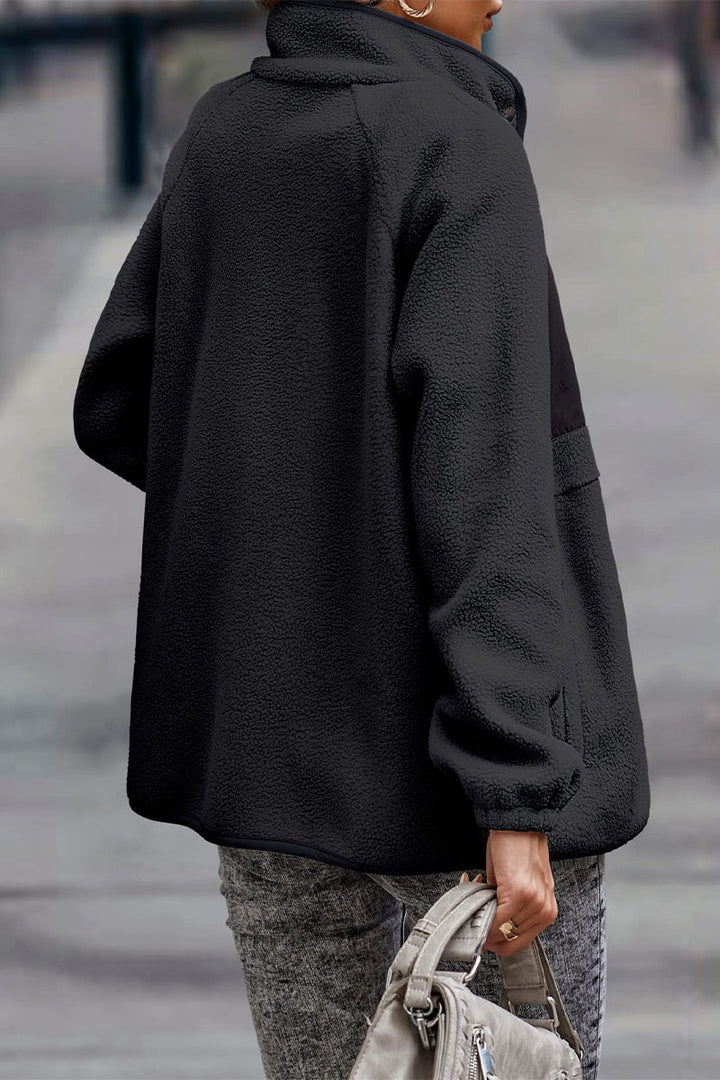 Drune | Solid Patchwork Pocket Halb-A Rollkragenjacke (7 Farben)