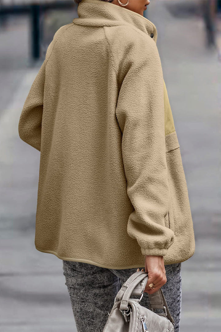 Drune | Solid Patchwork Pocket Halb-A Rollkragenjacke (7 Farben)