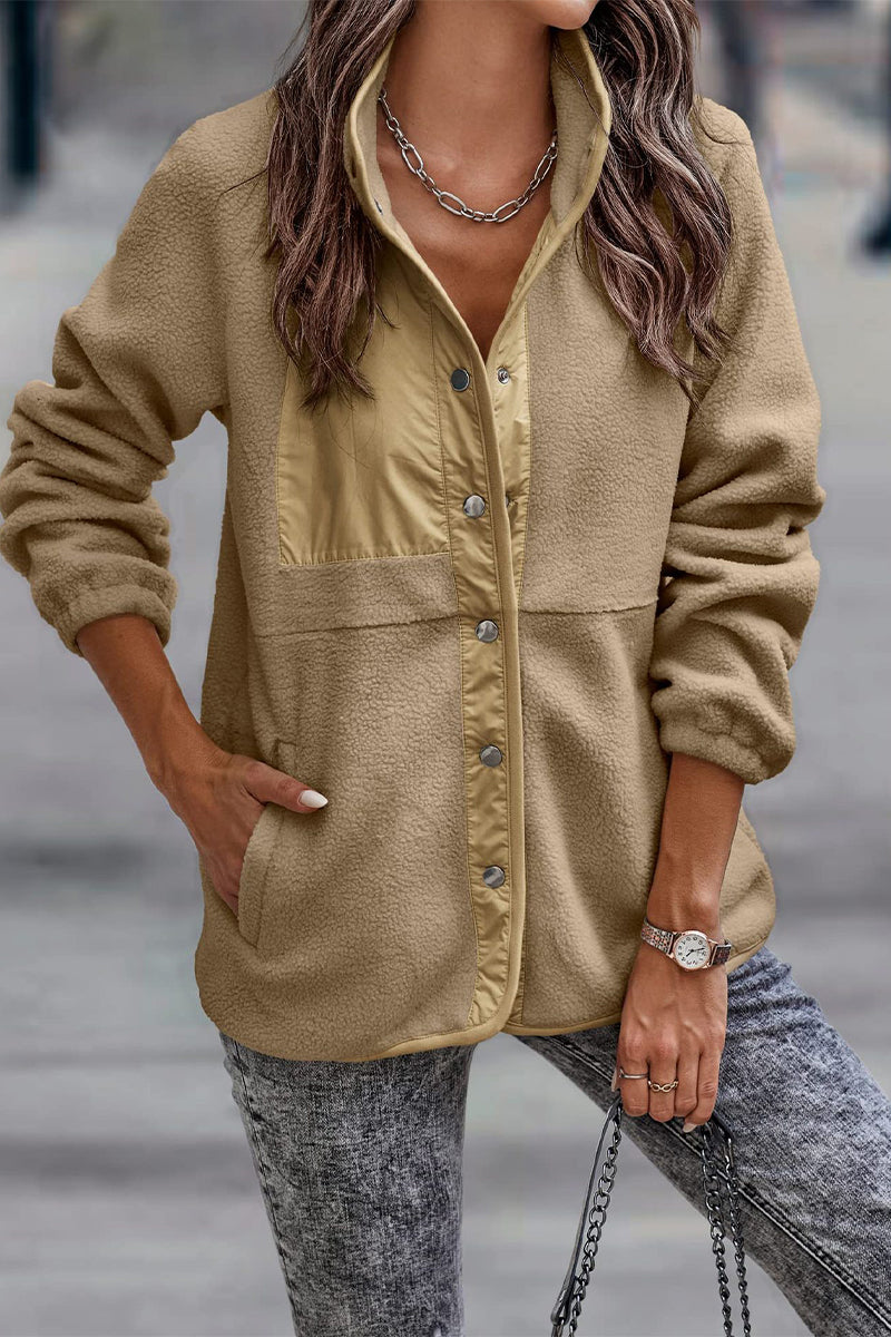 Drune | Solid Patchwork Pocket Halb-A Rollkragenjacke (7 Farben)