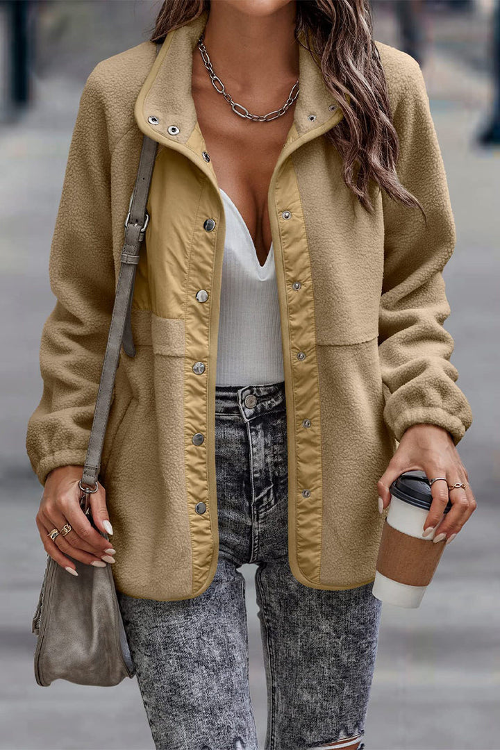 Drune | Solid Patchwork Pocket Halb-A Rollkragenjacke (7 Farben)