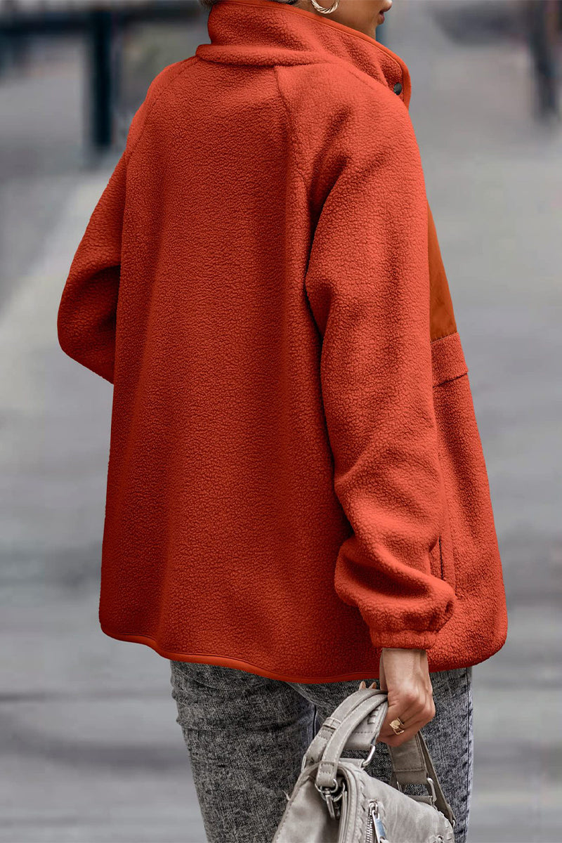 Drune | Solid Patchwork Pocket Halb-A Rollkragenjacke (7 Farben)