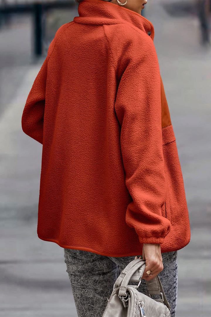 Drune | Solid Patchwork Pocket Halb-A Rollkragenjacke (7 Farben)